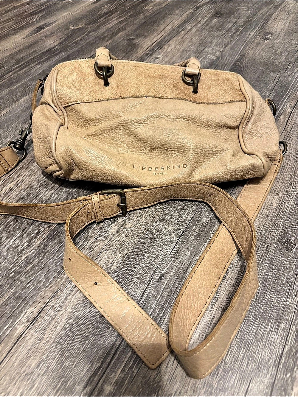 Liebeskind Berlin Leather Shoulder Bag in Beige